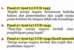 Tuliskan Pasal 27 Ayat 1 2 3